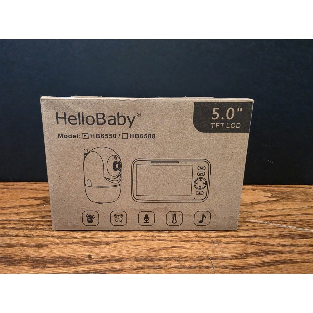 HelloBaby HB6550 5" Video Baby Monitor Camera 2.4GHz Pan Tilt Zoom NEW